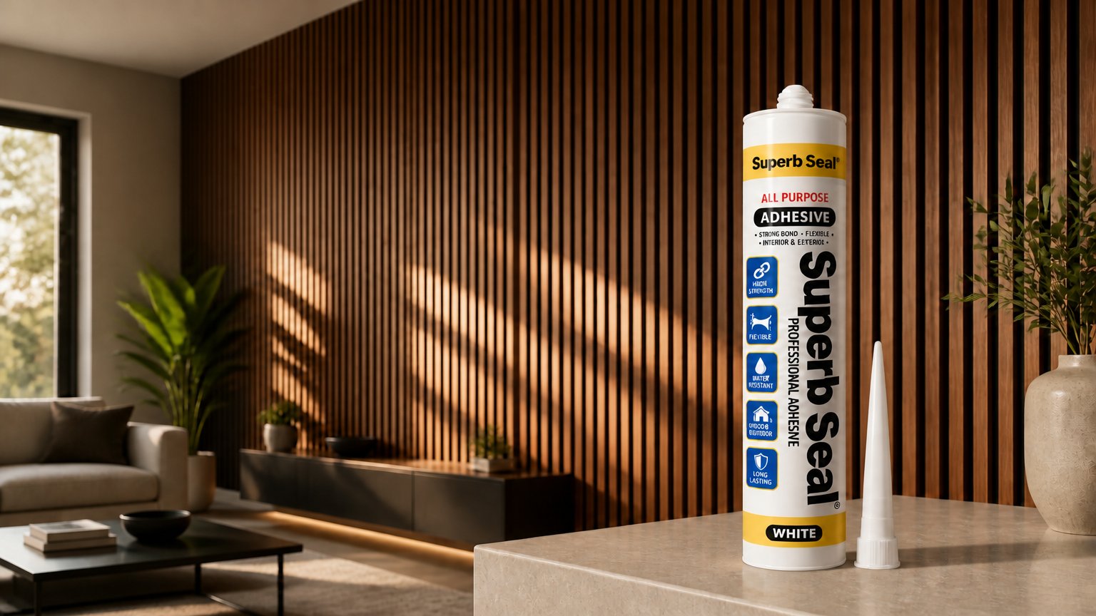 How do you apply high grab adhesive correctly? Superb Seal high grab adhesive cartridge with nozzle ready for bead application
